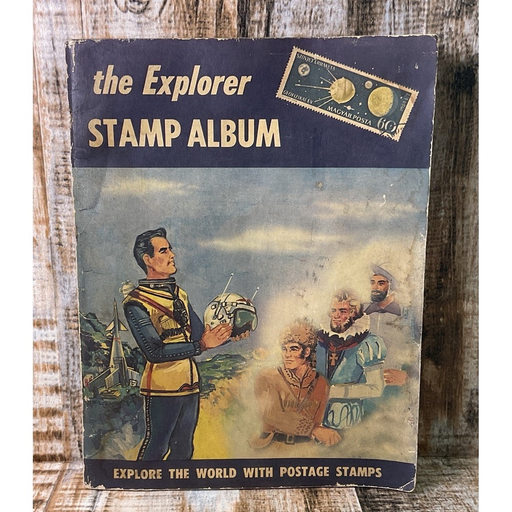 VTG 1960 H. E. Harris Explorer Stamp Album World Countries Stamps Collector